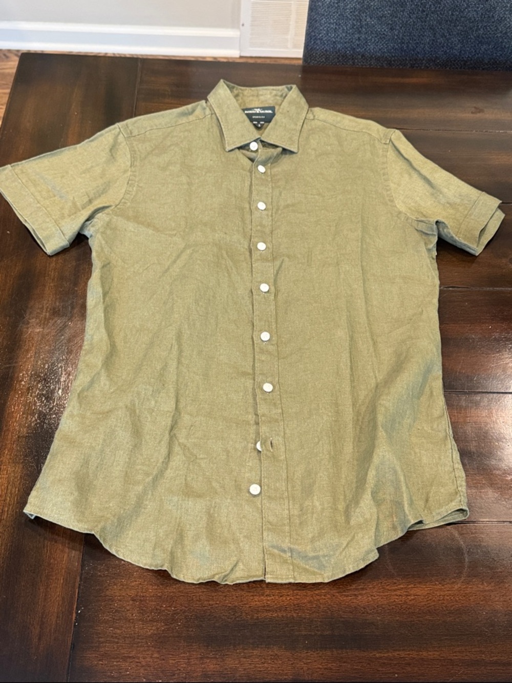 NWOT Rodd & Gunn 100% Linen Olive Short-Sleeve Button-Down Shirt